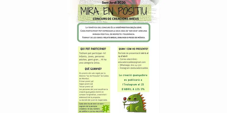 Nova edició del “Mira en positiu”, el concurs de creacions breus per Sant Jordi