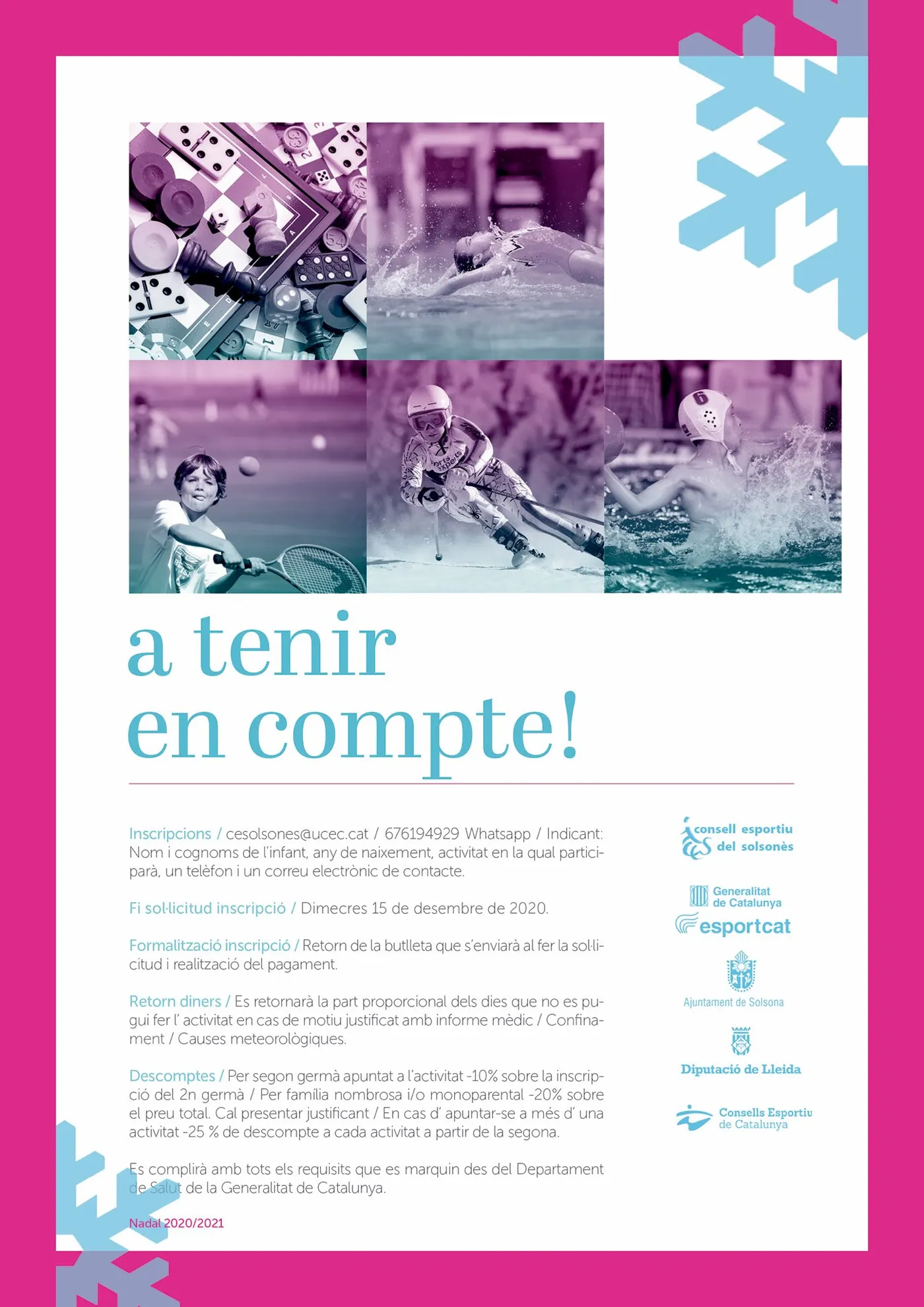 El Consell Esportiu del Solsonès organitza activitats esportives per als infants l'última setmana de l'any