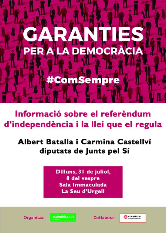 Acte informatiu a la Seu sobre les garanties del referèndum de l'1 d'octubre