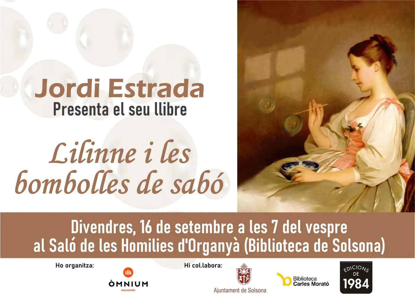 Òmnium presenta a Solsona la segona novel·la del manresà Jordi Estrada