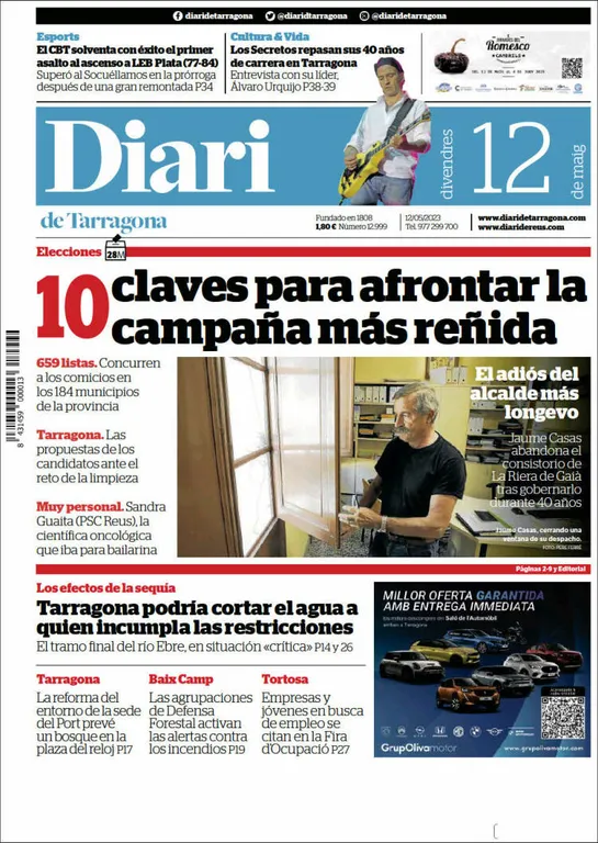 Consulta les portades dels diaris d'aquest 12 de maig