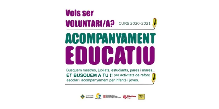La Seu d’Urgell busca persones voluntàries per al Projecte d'acompanyament educatiu del curs 2020-21