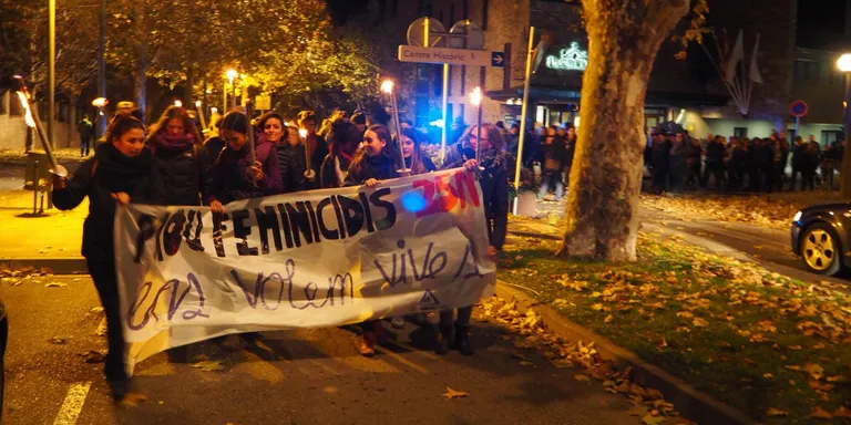 Manifestació i instal·lació artística a la Seu pel Dia contra la Violència Masclista