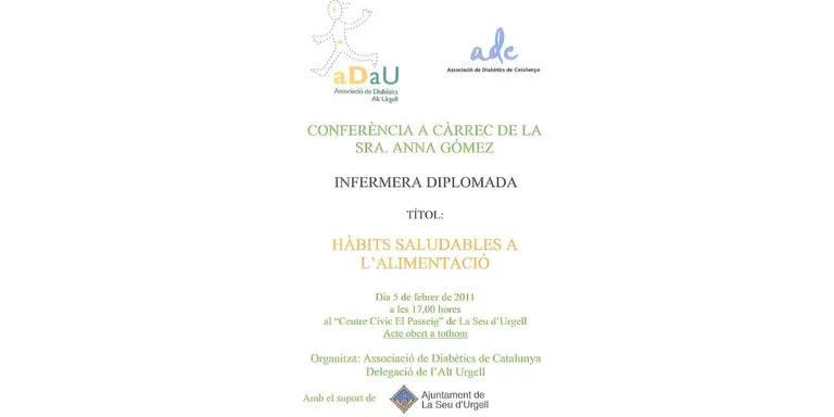 Xerrada a la Seu sobre hàbits saludables a l'alimentació