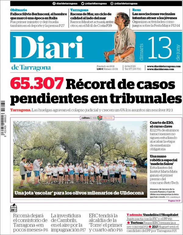 Consulta les portades dels diaris d'aquest 13 de juny