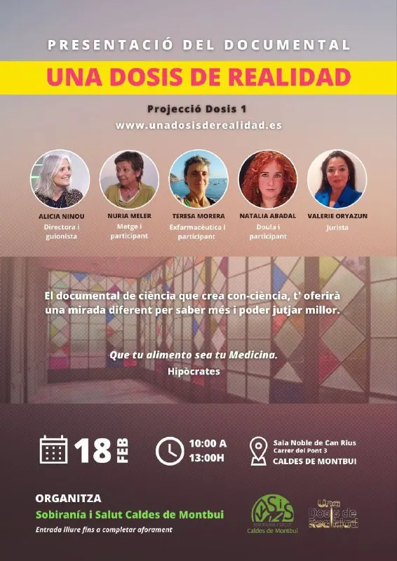 Es presenta el documental «Una dosis de realidad»