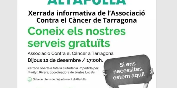 L'Associació Contra el Càncer cerca voluntaris per crear una junta local a Altafulla