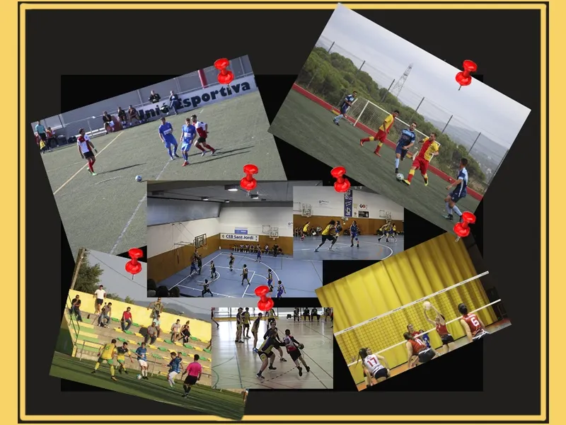Taulell de casa ple de propostes per al cap de setmana esportiu / Fotomuntatge