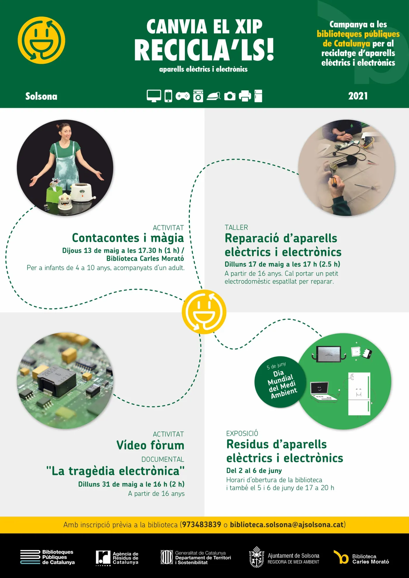 La biblioteca de Solsona se suma a una campanya per fomentar la recollida selectiva d'aparells elèctrics i electrònics
