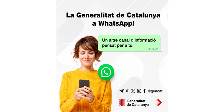La Generalitat obre un canal a WhatsApp per comunicar-se de forma més directa amb la ciutadania