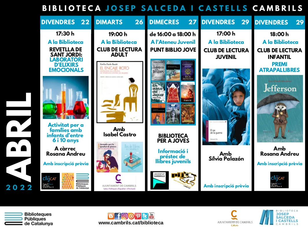 La Biblioteca de Cambrils prepara un laboratori d’elixirs emocionals per la vigília de Sant Jordi