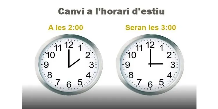 Aquest diumenge cal avançar l'hora del rellotge, a les dues de la matinada, seran les tres