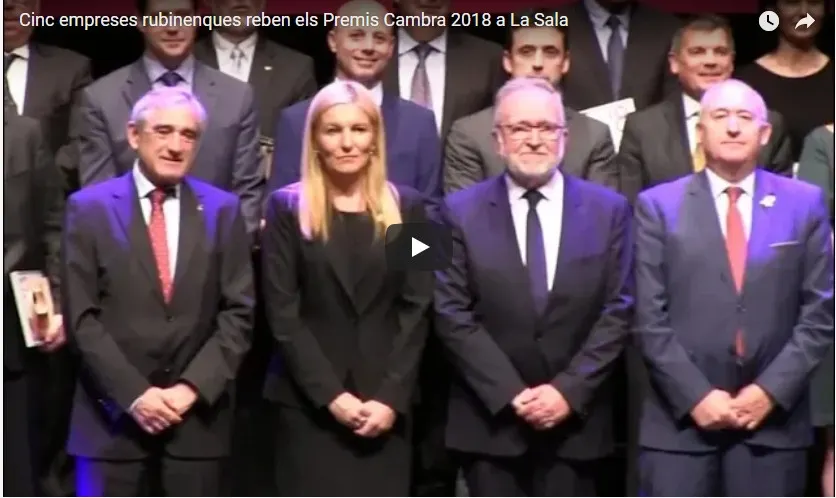 Cinc empreses rubinenques reben els Premis Cambra 2018 a La Sala