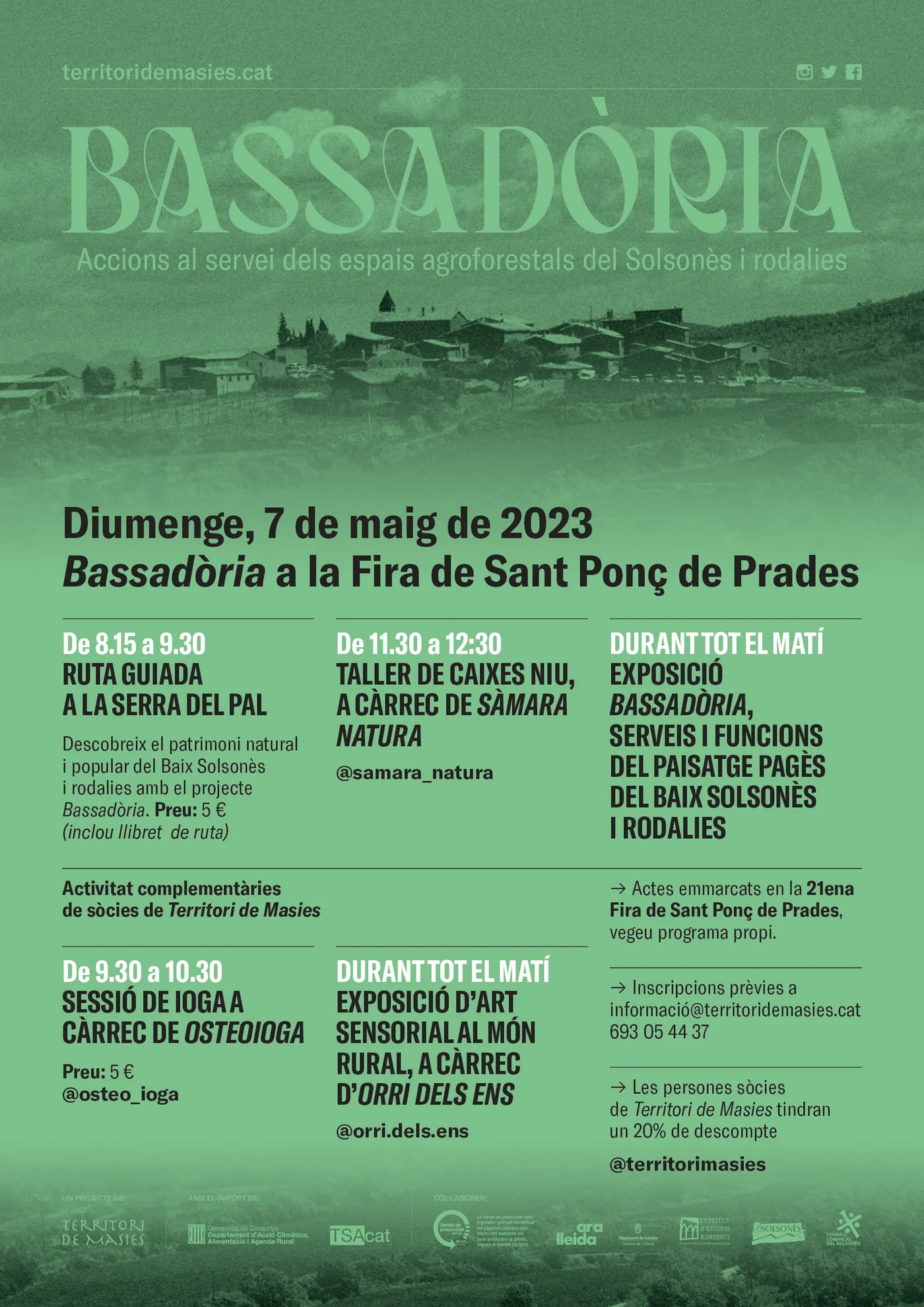 <strong>El projecte Bassadòria de Territori de Masies arriba aquest cap de setmana a Castelltallat i a Prades de la Molsosa</strong>