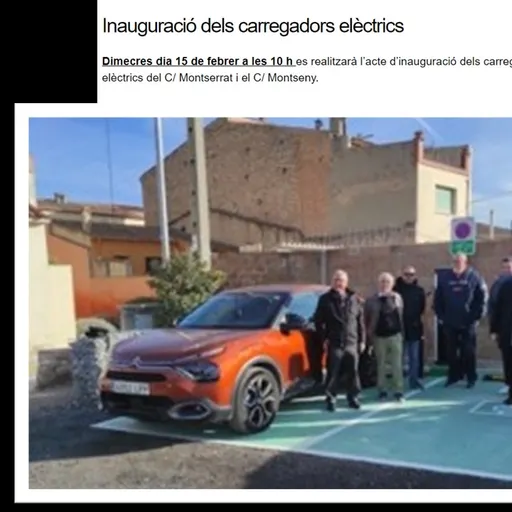 Inauguració dels carregadors elèctrics als pàrquings carrer Montseny i carrer Montserrat