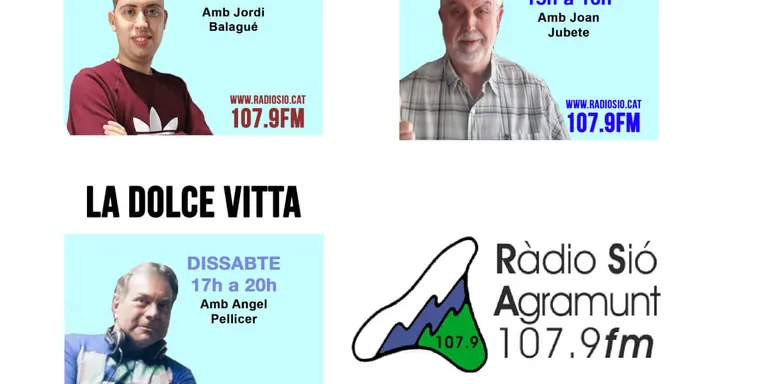 Ràdio Sió recupera els programes 'Música per a tothom', 'Deixa't Anar' i 'La Dolce Vita'