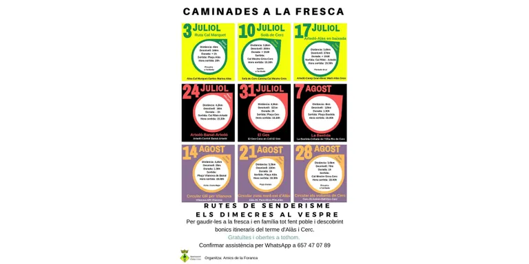 Nou cicle de caminades a la fresca a Alàs i Cerc