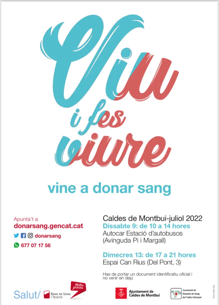El Banc de Sang de Catalunya recull quasi 33 litres en dues jornades a Caldes