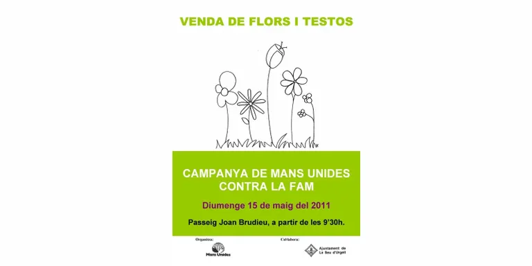 Venda de flors i testos a benefici de Mans Unides
